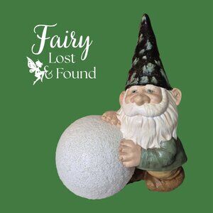 Holiday Green Garden Gnome Figurine